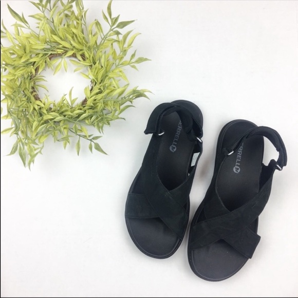 Merrell Shoes - Merrill Around Town Black Criss Cross Sandals